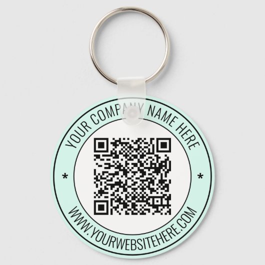 QR-code en aangepaste professionele tekst op maat Sleutelhanger (Voorkant)