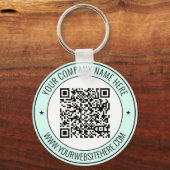 QR-code en aangepaste professionele tekst op maat Sleutelhanger (Voorkant)