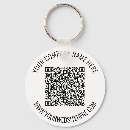 QR-code en aangepaste professionele tekst op maat Sleutelhanger (Voorkant)