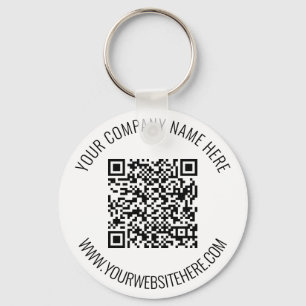 QR-code en aangepaste professionele tekst op maat Sleutelhanger