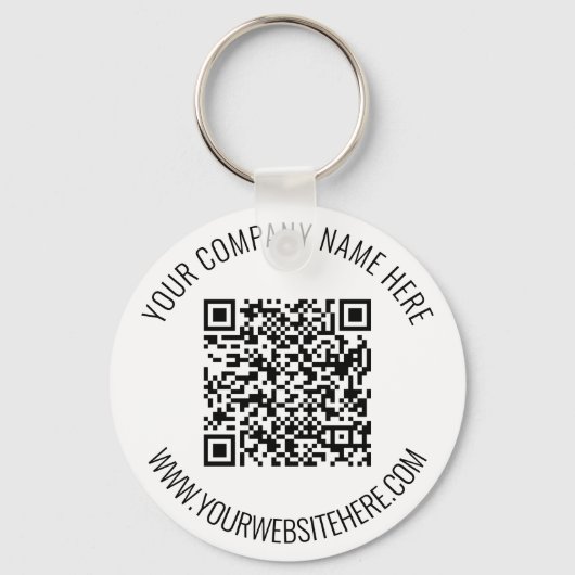 QR-code en aangepaste professionele tekst op maat Sleutelhanger (Voorkant)