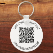 QR-code en aangepaste professionele tekst op maat Sleutelhanger (Voorkant)
