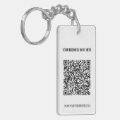 QR-code en aangepaste professionele tekst op maat Sleutelhanger (Voorkant Links)