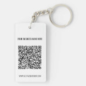 QR-code en aangepaste professionele tekst op maat Sleutelhanger (achterkant)
