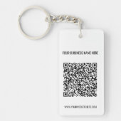 QR-code en aangepaste professionele tekst op maat Sleutelhanger (Voorkant)