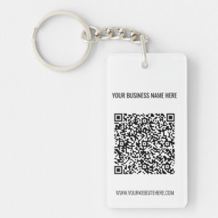 QR-code en aangepaste professionele tekst op maat Sleutelhanger