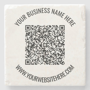 QR-code en aangepaste professionele tekst op maat Stenen Onderzetter