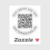 QR-code en aangepaste professionele tekst op maat Sticker (Vel)