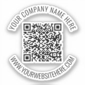 QR-code en aangepaste professionele tekst op maat Sticker (Voorkant)