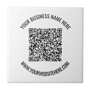 QR-code en aangepaste professionele tekst op maat Tegeltje