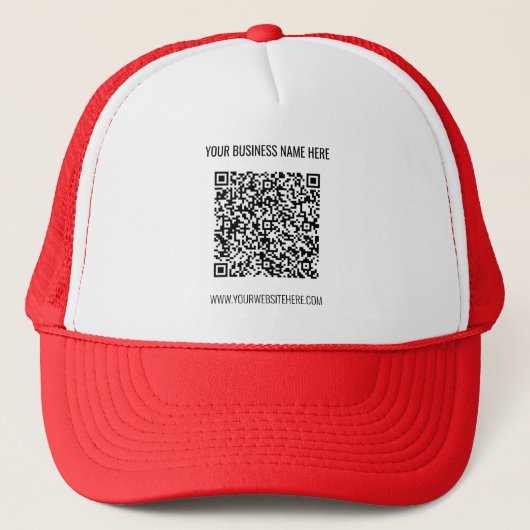 QR-code en aangepaste professionele tekst op maat Trucker Pet (Voorkant)