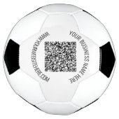 QR-code en aangepaste professionele tekst op maat Voetbal (Gedraaid)