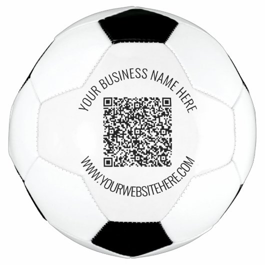 QR-code en aangepaste professionele tekst op maat Voetbal (Voorkant)
