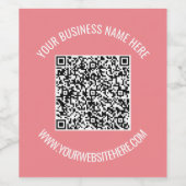 QR-code en aangepaste professionele tekst op maat Wijn Etiket (Enkel label)