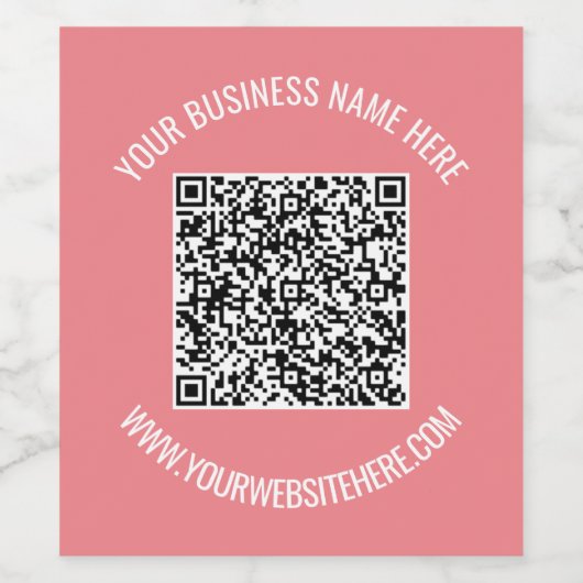 QR-code en aangepaste professionele tekst op maat Wijn Etiket (Enkel label)