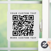 QR-code en aangepaste tekst boven- en onderste sja Raamsticker (Huis)