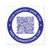 QR-code en aangepaste tekst Business Round Stamp Zelfinktende Stempel (Design)
