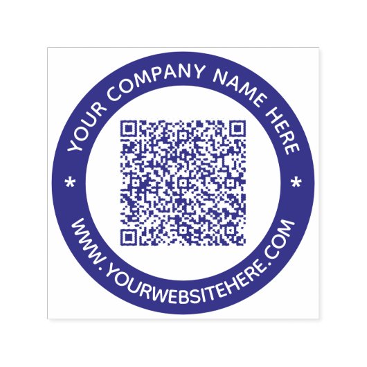 QR-code en aangepaste tekst Business Round Stamp Zelfinktende Stempel (Design)