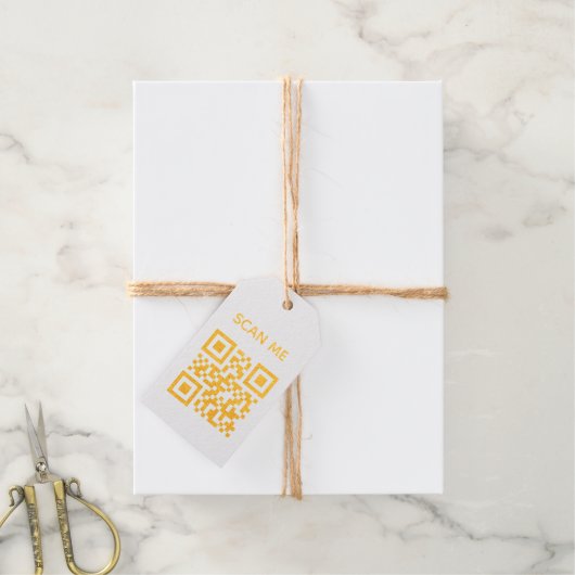 QR-code en aangepaste tekst Cadeaulabels (Met Koord)