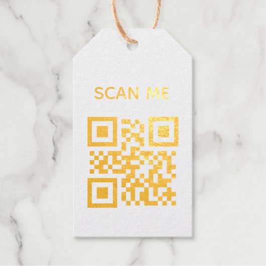 QR-code en aangepaste tekst Cadeaulabels (Voorkant)