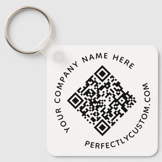 QR-code en aangepaste tekst dubbelzijdig Sleutelha Sleutelhanger (Voorkant)