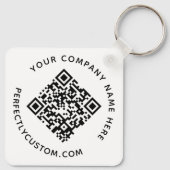 QR-code en aangepaste tekst dubbelzijdig Sleutelha Sleutelhanger (Achterkant)