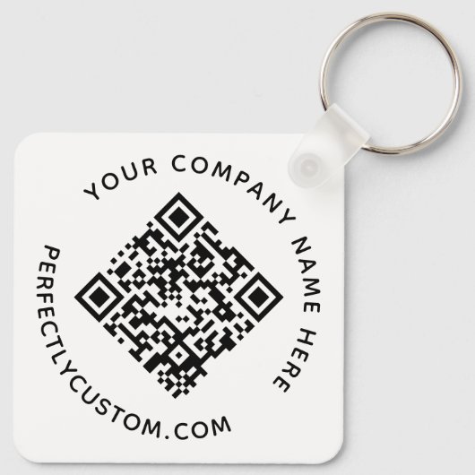 QR-code en aangepaste tekst dubbelzijdig Sleutelha Sleutelhanger (Achterkant)