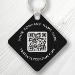 QR-code en aangepaste tekst dubbelzijdig zwart Sleutelhanger<br><div class="desc">Dubbelzijdige sleutelhanger met uw QR-code en aangepaste tekst op een zwarte of aangepaste kleurachtergrond. De doopvonten en de doopvontkleuren van de verandering,  bewegen en resize elementen met het ontwerphulpmiddel.</div>