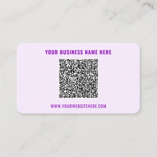 QR Code en Aangepaste Tekst en Kleuren Visitekaart Visitekaartje (Voorkant)