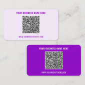 QR Code en Aangepaste Tekst en Kleuren Visitekaart Visitekaartje (Voorkant / Achterkant)