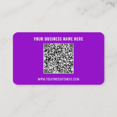 QR Code en Aangepaste Tekst en Kleuren Visitekaart Visitekaartje (Achterkant)