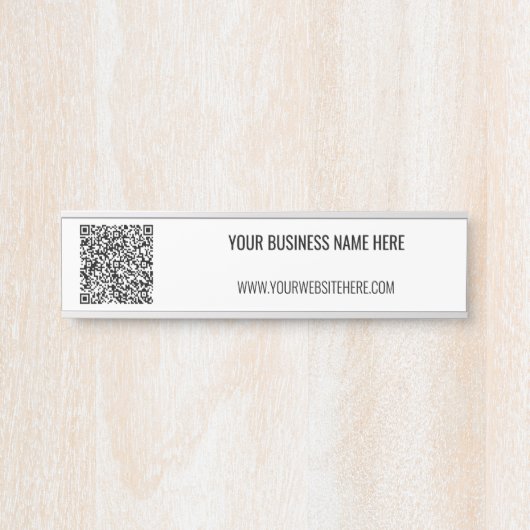 QR-Code en Aangepaste Tekst Gepersonaliseerd Deurt Deurbordje (Voorkant)