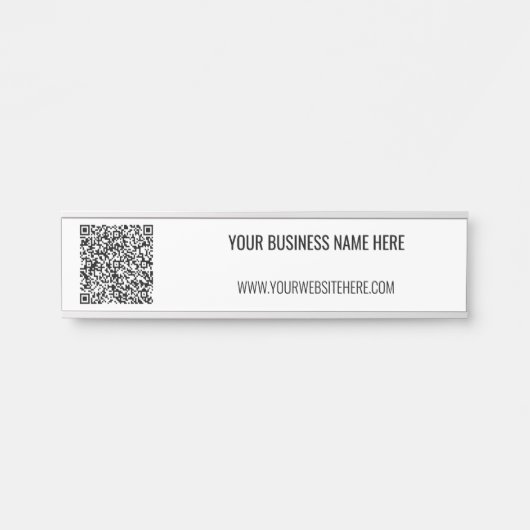 QR-Code en Aangepaste Tekst Gepersonaliseerd Deurt Deurbordje (Voorkant)