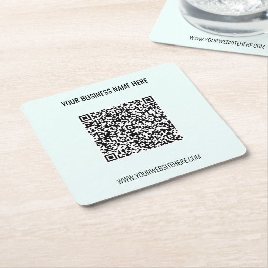 QR Code en Aangepaste Tekst Gepersonaliseerd Papie Kartonnen Onderzetters (Schuin)