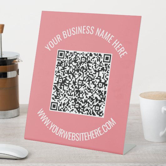 QR-Code en Aangepaste Tekst Gepersonaliseerd voets Reclamebord Met Voetstuk (Insitu)