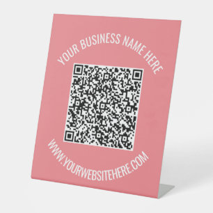 QR-Code en Aangepaste Tekst Gepersonaliseerd voets Reclamebord Met Voetstuk