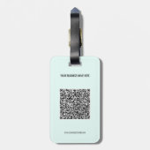 QR-code en aangepaste tekst Gepersonaliseerde baga Bagagelabel (Achterkant verticaal)