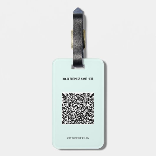 QR-code en aangepaste tekst Gepersonaliseerde baga Bagagelabel (Achterkant verticaal)