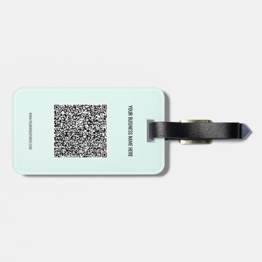 QR-code en aangepaste tekst Gepersonaliseerde baga Bagagelabel (Achterkant horizontaal)