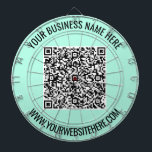 QR Code en Aangepaste Tekst Gepersonaliseerde Dart Dartbord<br><div class="desc">Dart Boards met uw QR-code en aangepaste tekst Professionele gepersonaliseerde bedrijfsnaam Website Promotie Bedrijf Dartboard / Gift - Voeg uw QR-code - Afbeelding of Logo / Naam - Bedrijf / Website of E-mail of telefoon - Contactinformatie / Adres - Formaat wijzigen en verplaatsen of verwijderen / Elements toevoegen - Afbeelding...</div>