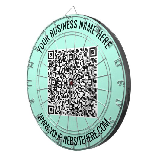 QR Code en Aangepaste Tekst Gepersonaliseerde Dart Dartbord (Voorkant Rechts)