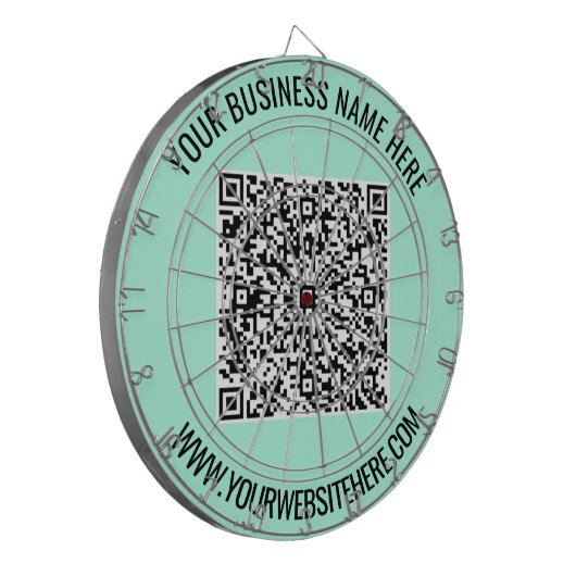 QR Code en Aangepaste Tekst Gepersonaliseerde Dart Dartbord (Voorkant Links)