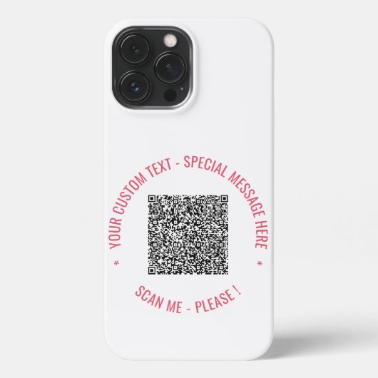 QR-code en aangepaste tekst iPhone Case Hoesje (Achterkant)