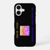 QR Code en Aangepaste Tekst iPhone Case Kies Kleur iPhone 16 Hoesje (Achterkant)