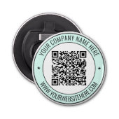 QR-code en aangepaste tekst Magnetische flesopener Button Flesopener (Voorkant)