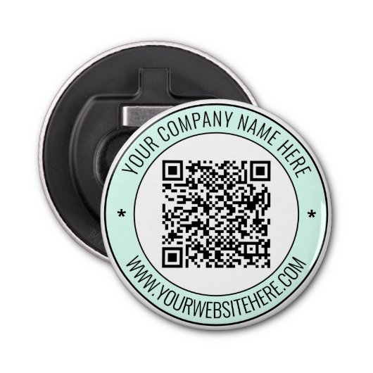 QR-code en aangepaste tekst Magnetische flesopener Button Flesopener (Voorkant)