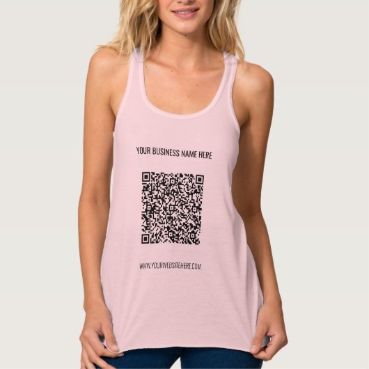 QR-code en aangepaste tekst Moderne Tanktop (Voorkant)