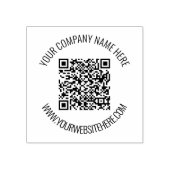 QR-code en aangepaste tekst op maat Rubberstempel (Afrduk)