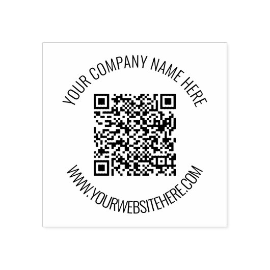 QR-code en aangepaste tekst op maat Rubberstempel (Afrduk)