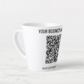 QR-code en aangepaste tekst Professional Modern Latte Mok (Linkerhoek)